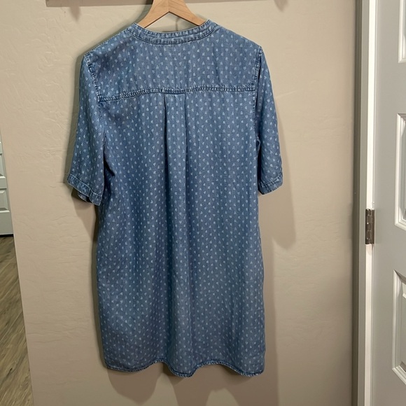 Philosophy Dress 100% Tencel Lace Up Raindrop Print Denim Jean Mini Chambray - Picture 6 of 11